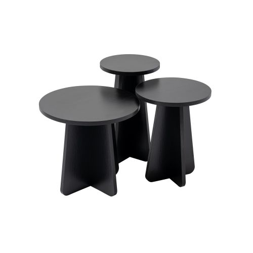 Lume - Wood Black Wooden Black Nesting Table (3 Pieces) slika 6