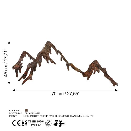 Wallity Metalna zidna dekoracija Rusty Mountain slika 7