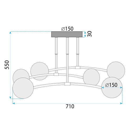 LAMPA WISZĄCA SUFITOWA ZŁOTA APP1577-5C slika 11