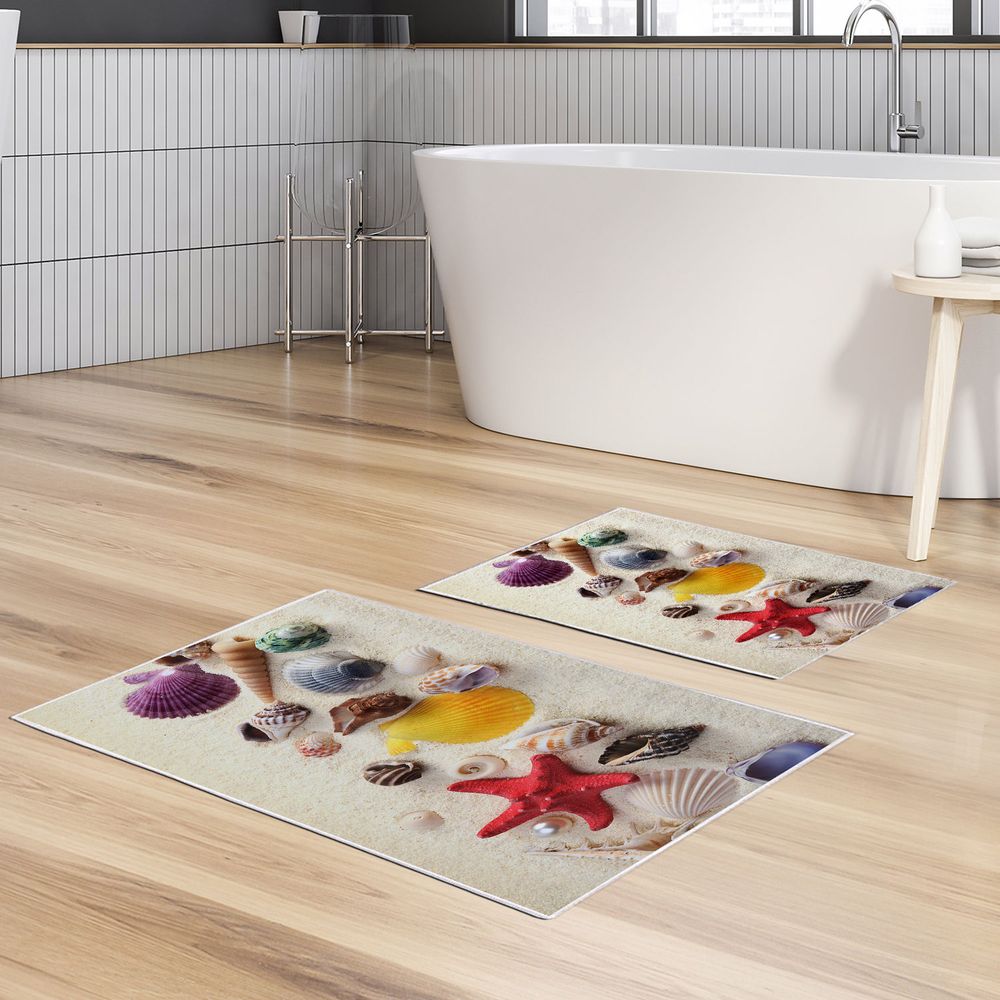 Set višebojnih prostirki za kupatilo KT413 (2 komada) slika 1