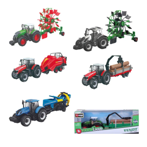Bburago Traktor sa Delux prikolicom Farmland, Sorto