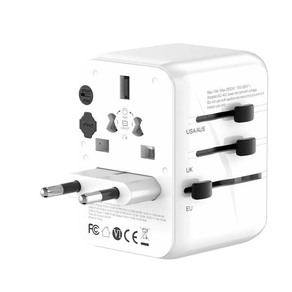 MAXPOWER ADAPTER PUTNI 635DQ Gan 1XPD Type C+2X USB A,20W BIJELI slika 4