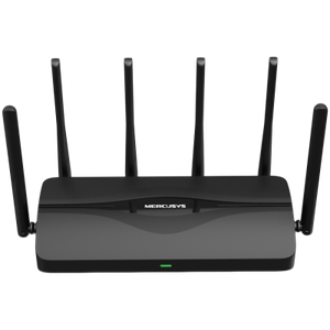 Mercusys MR47BE BE9300 Tri-Band Wi-Fi 7 Router, 574 Mbps at 2.4 GHz + 2880 Mbps at 5 GHz + 5760 Mbps at 6 GHz, 6× External Antennas, 1× 2.5 Gbps WAN port + 3× 2.5 Gbps LAN ports, MLO, 4096-QAM, OFDMA, 300+ devices, Beamforming, WPA3, MU-MIMO