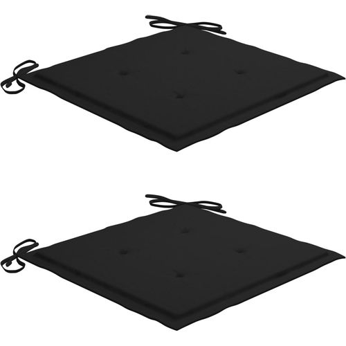 Stolica za ljuljanje s crnim jastukom od masivne tikovine slika 2
