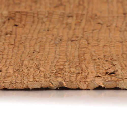Ručno tkani tepih Chindi od kože 160 x 230 cm žućkastosmeđi slika 27