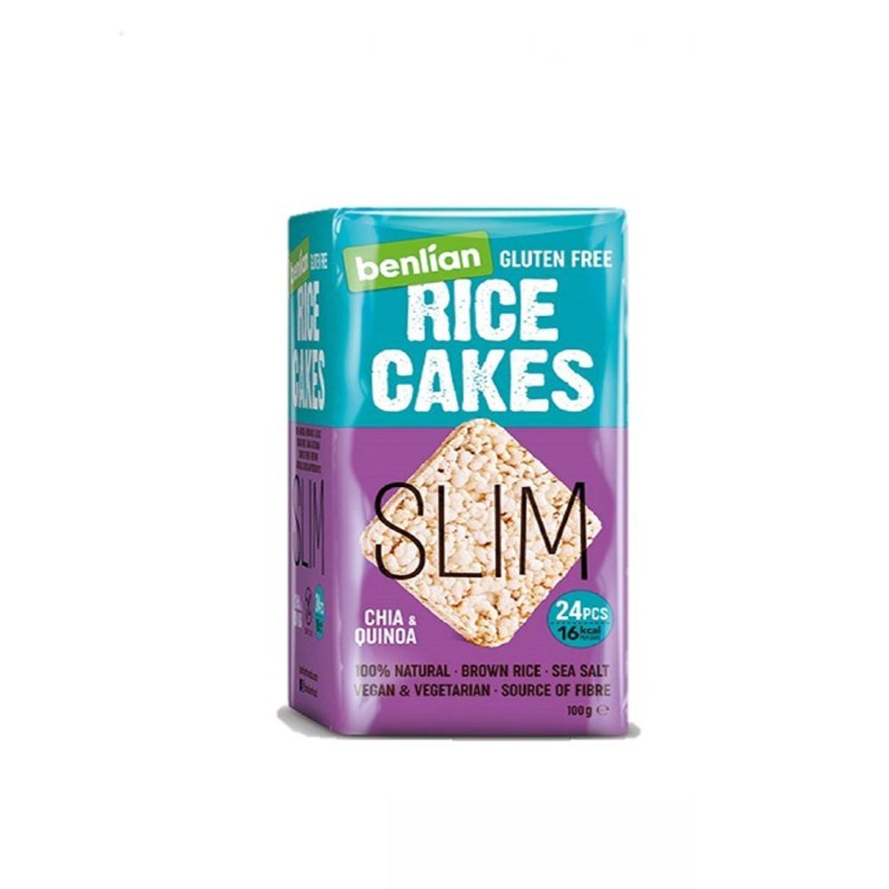 Benlian Gluten Free Rižini krekeri Slim Chia i Quinoa 100g slika 1