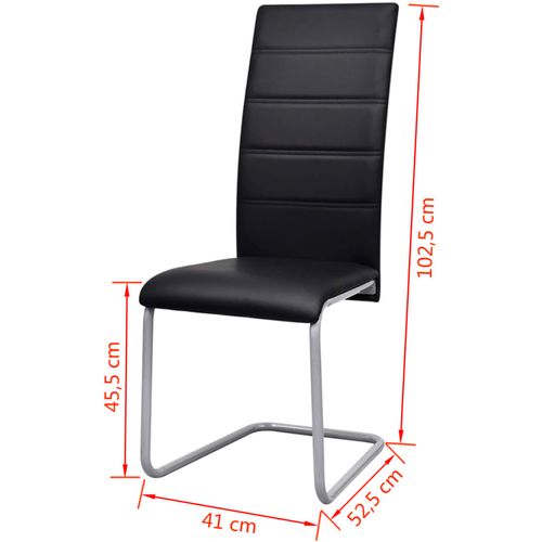 Konzolne blagovaonske stolice od umjetne kože 4 kom crne slika 47