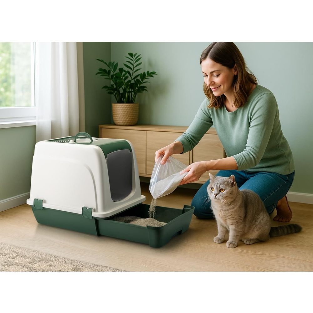 Cat litter box 5115-06, colour: pastel green slika 1