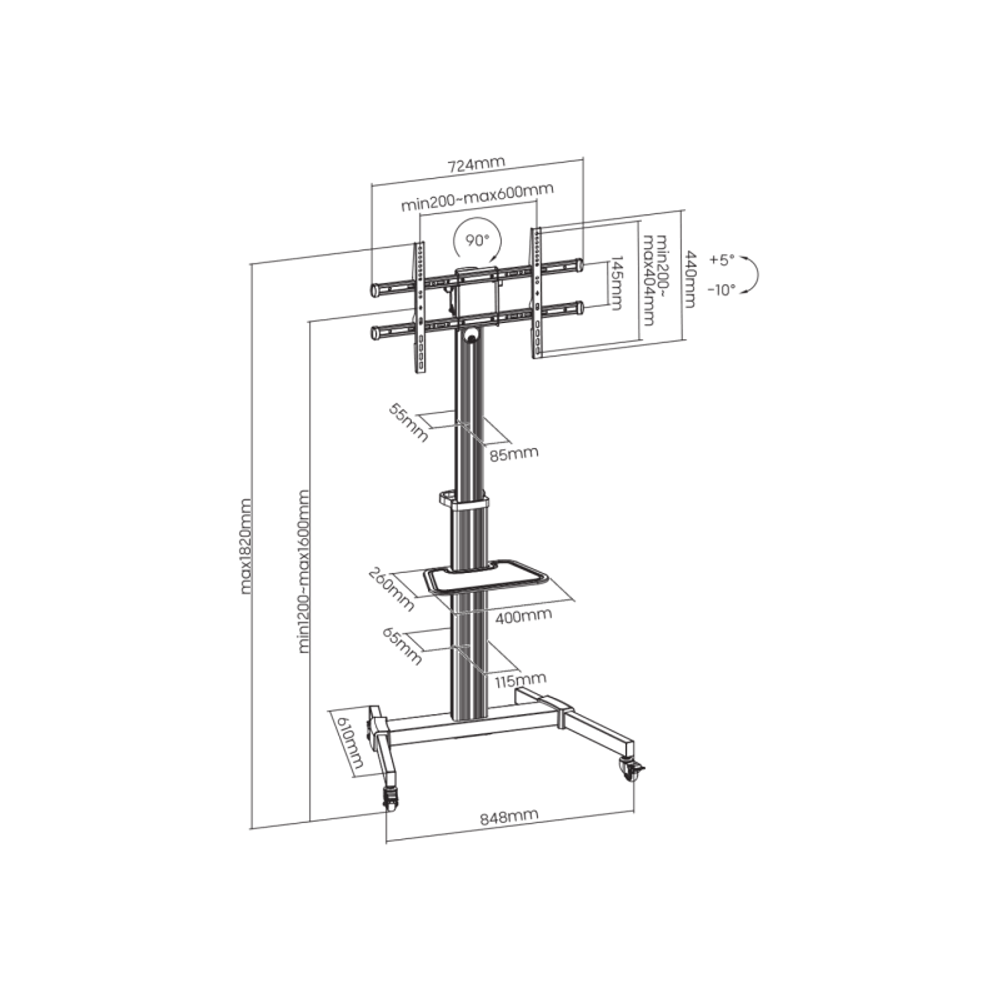 SBOX Podni stalak FS-444 (37-86"/50kg/600x400) slika 2