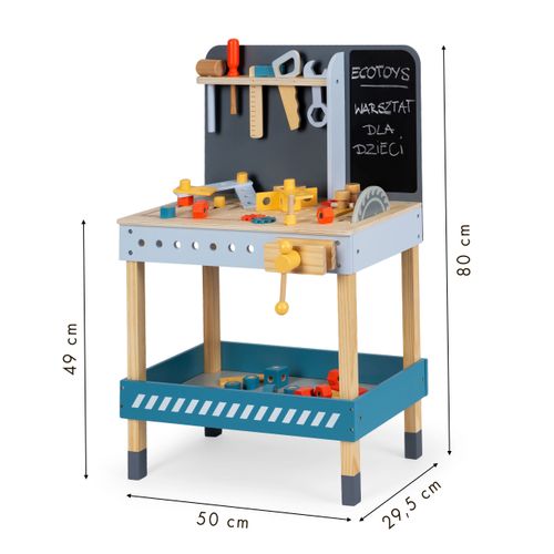 EcoToys ESC-W-033 Drvena Dječja Radionica s Alatima - 47 Elemenata slika 5