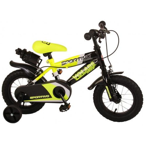 Volare Sportivo dječji bicikl 12" s dvije ručne kočnice crno-žuti slika 1