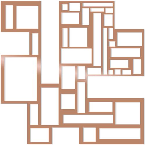 Wallity Metalna zidna dekoracija, Squares - Copper slika 2