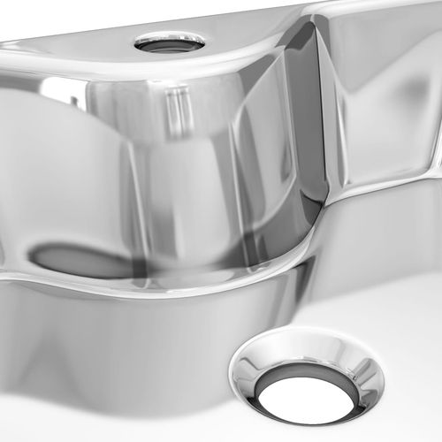 Umivaonik s otvorom za slavinu 48x37x13,5 cm keramički srebrni slika 23
