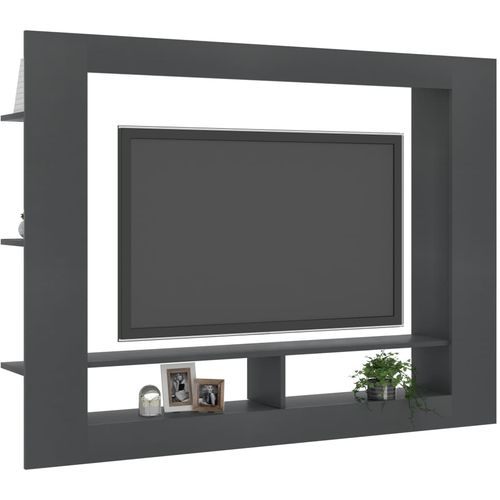 TV ormarić sivi 152 x 22 x 113 cm od konstruiranog drva slika 32