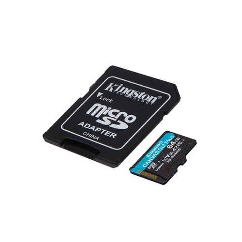 Kingston SDCG3/64GB MicroSD 64GB, Canvas Go! Plus, Class10 UHS-I U3 V30 A2, Read up to 170MB/s, Write up to 70MB/s, for 4K and FullHD video recording, w/SD adapter slika 2