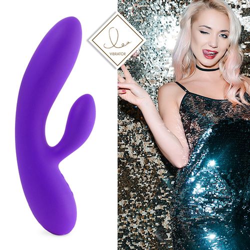 Rabbit vibrator FeelzToys - Lea, ljubičasti (svjetlucavi) slika 3