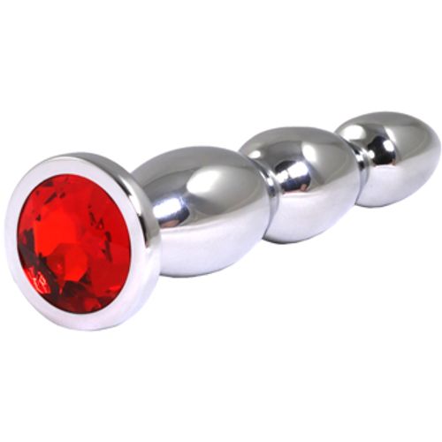 Metalni analni dildo sa crvenim dijamantom 14cm slika 1