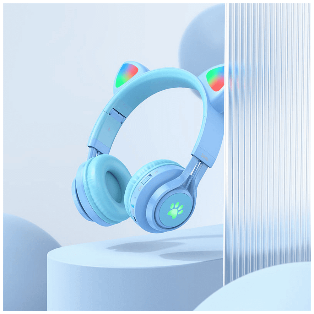 hoco. Slušalice bežične sa mikrofonom, Bluetooth, mačje uši, plava - W39 Cat ear, Blue slika 5