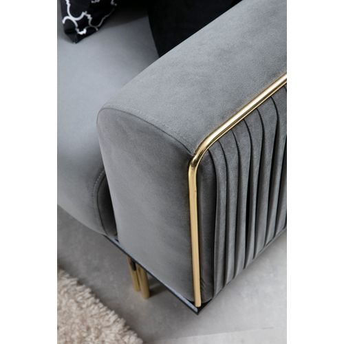 Atelier Del Sofa London - Grey Grey 3-Seat Sofa-Bed slika 6