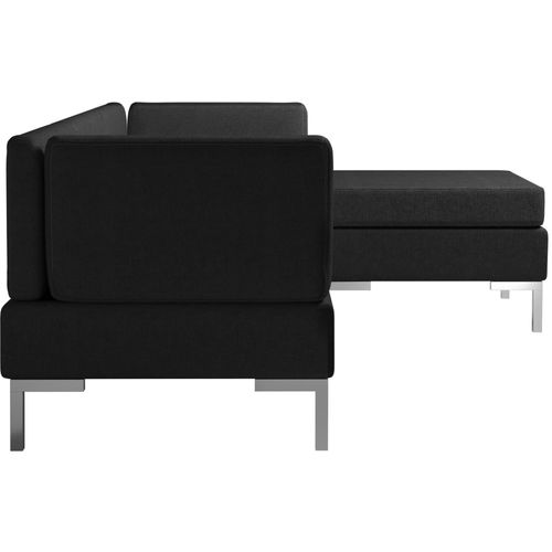 4-dijelni set sofa od tkanine crni slika 4