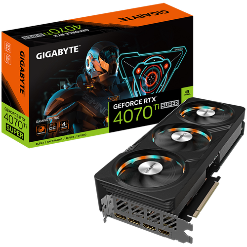 GIGABYTE Video Card NVIDIA GeForce RTX 4070 TI SUPER GAMING OC 16GB, GDDR6X 16GB/256bit, PCI-E 4.0, 1x HDMI, 3x DP, 1x 12VHPWR, Retail slika 1