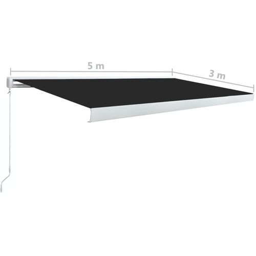 Kazetna tenda na ručno uvlačenje 500 x 300 cm antracit slika 28