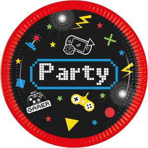 Papirni tanjir Gaming Party 23cm, 8 komada