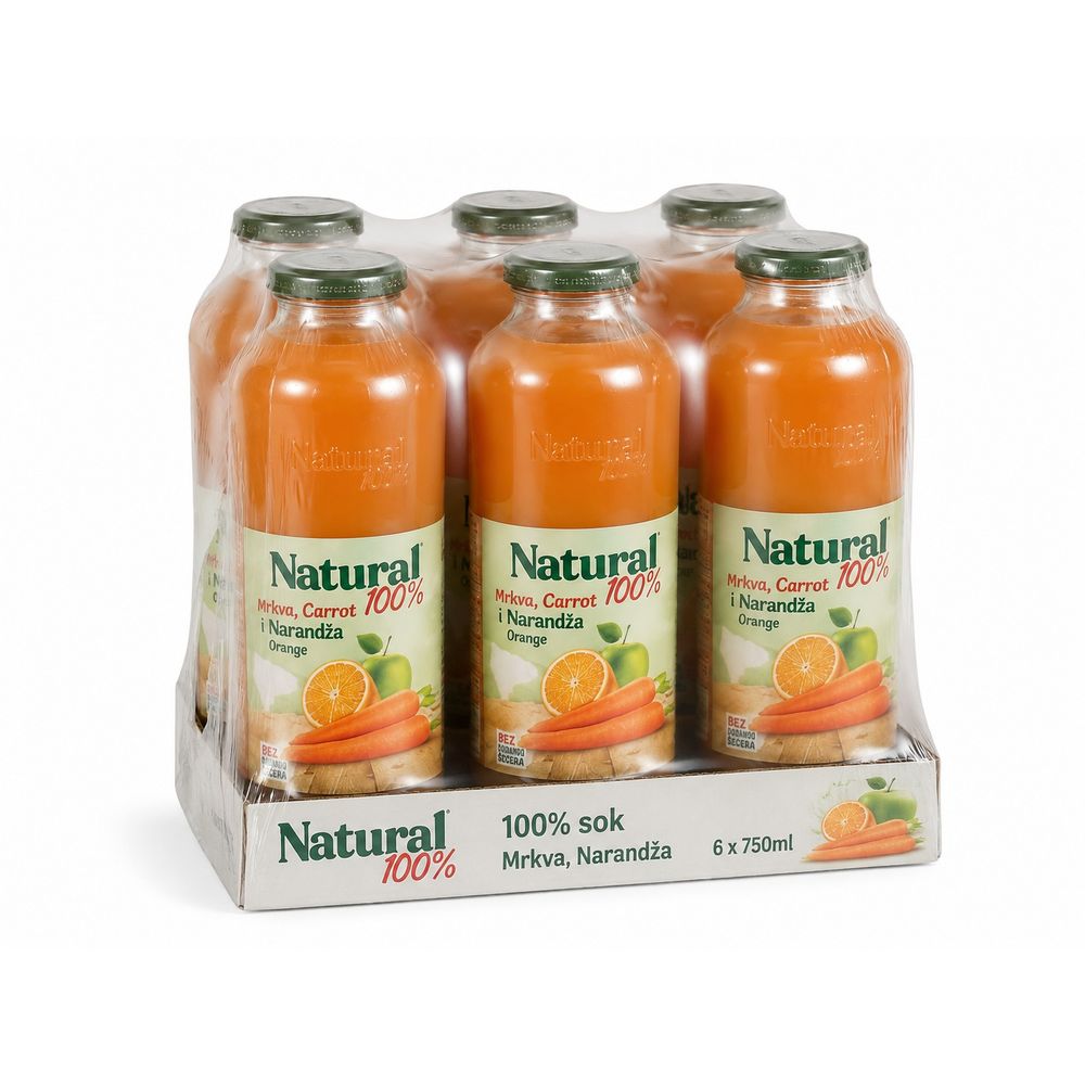 Natural 100% sok Mrkva Narandža flaša 750ml x 6 kom slika 1