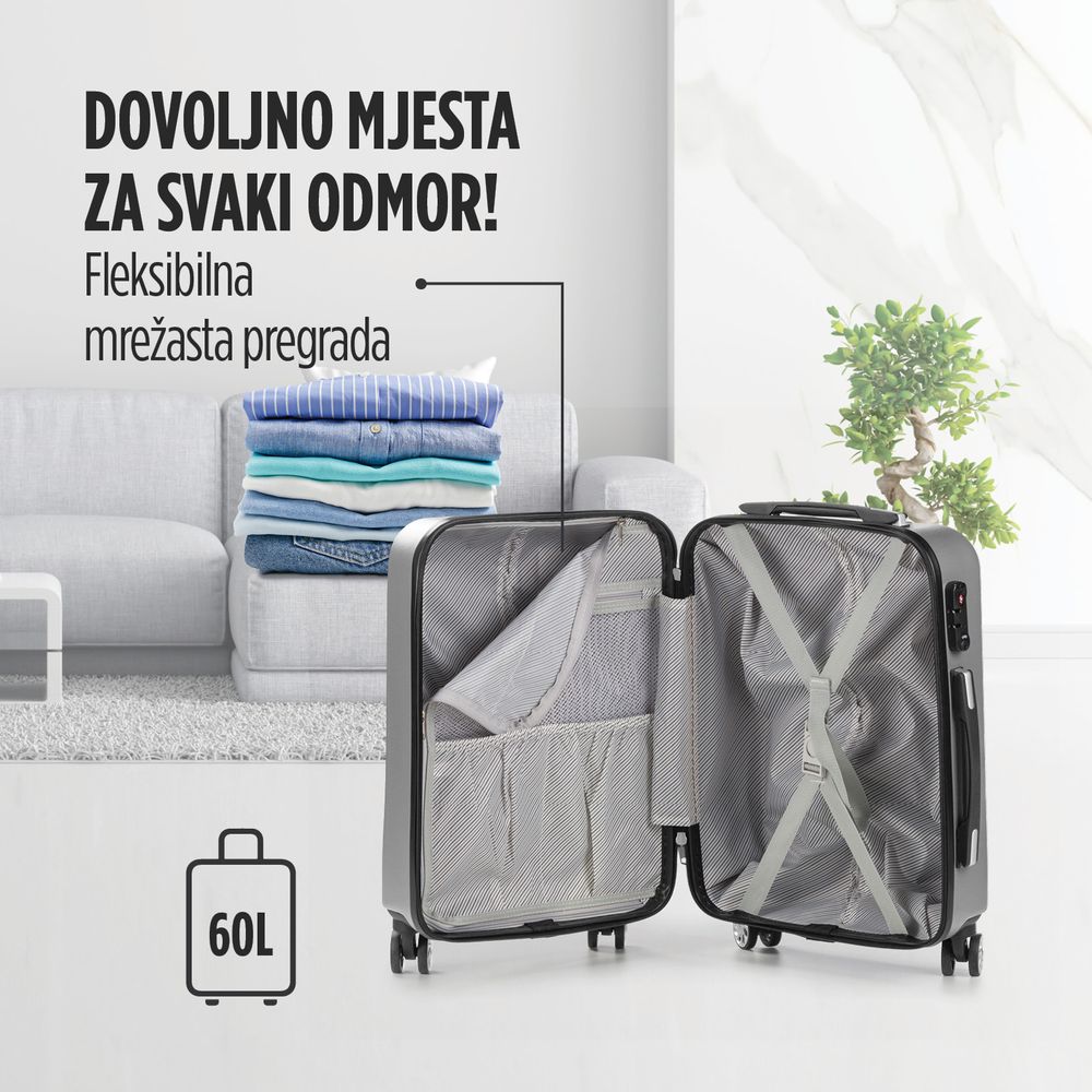 Scandinavia kofer 60 l / 67 cm, Carbon serija, siva slika 7