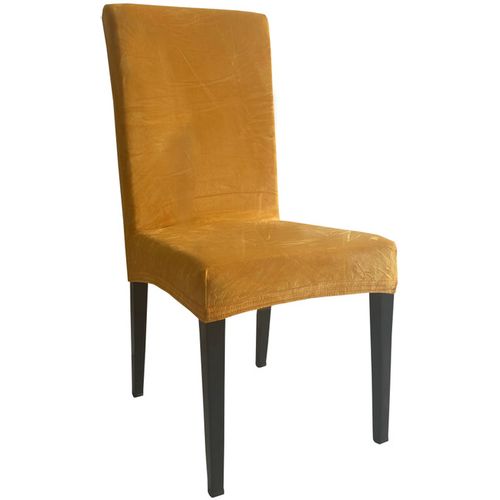 Navlaka za stolicu rastezljiva Velvet žuta 45x52 cm, set od 2 kom, slika 1