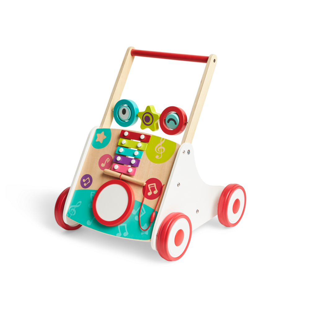 Hape Drvena muzička guralica Music Push Learning Walker E0383A slika 1