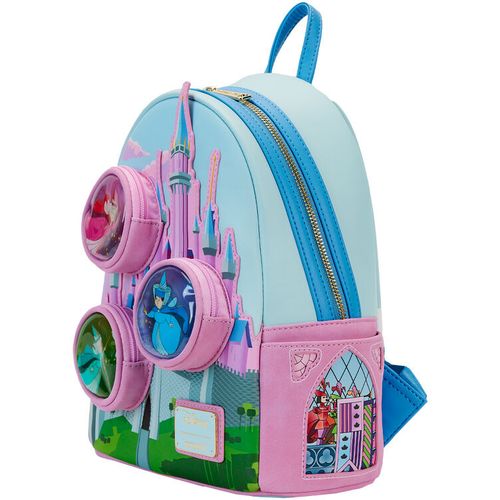 Loungefly Disney Sleeping Beauty Castle Three Good Fairies Stained Glass backpack 26cm slika 2