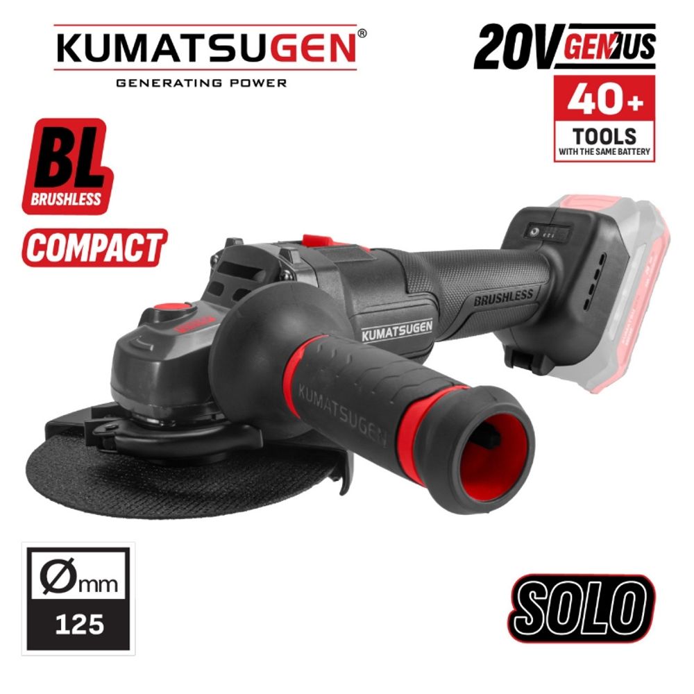 Kumatsugen KDC140 aku ugaona brusilica solo, 20V, regulacija brzine, BL motor slika 1