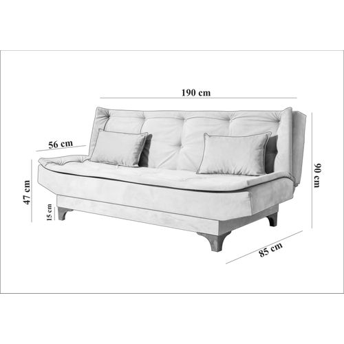 Kelebek - Anthracite, Cream Anthracite
Cream 3-Seat Sofa-Bed slika 6