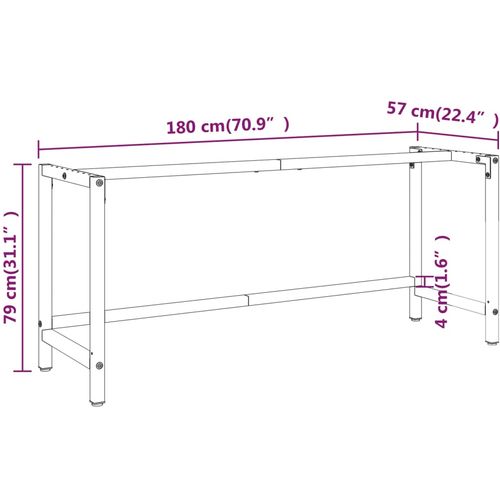 Okvir za radni stol mat crni i mat crveni 180x57x79 cm metalni slika 18