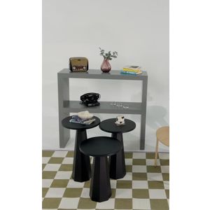 Set bočnih stolova "Lilyum" (57 + 52 + 47) - boja: Crna