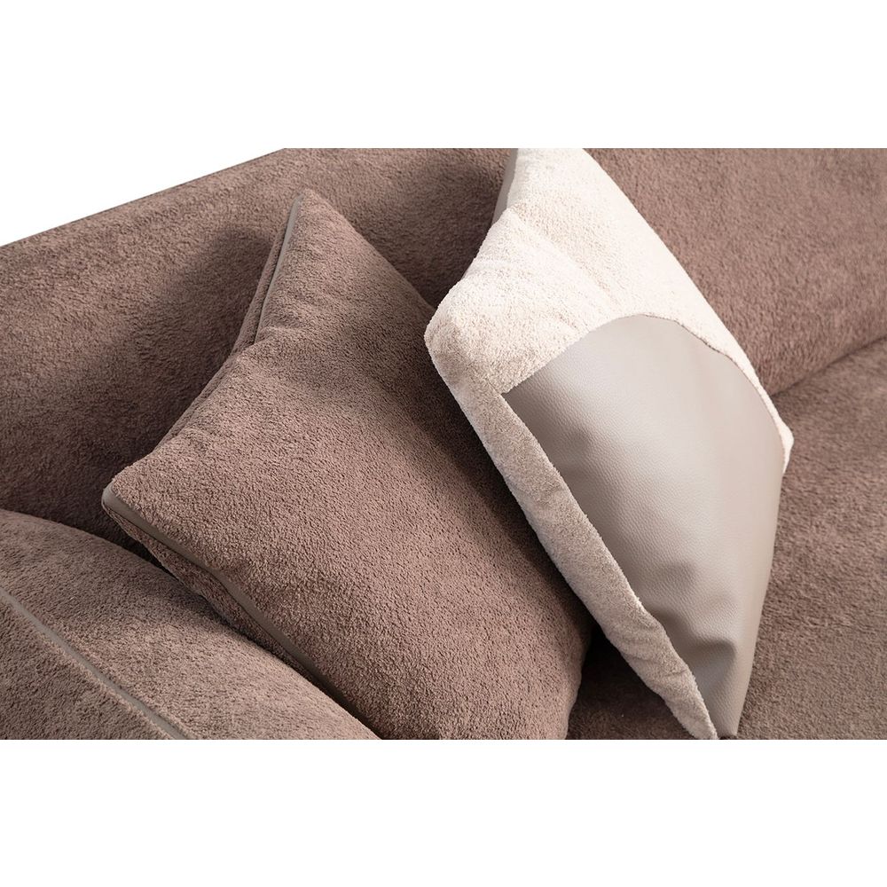 Ugaona sofa Pavia Corner 2 (L1,5+O1+Chlr) - boje: krem smeđa slika 4