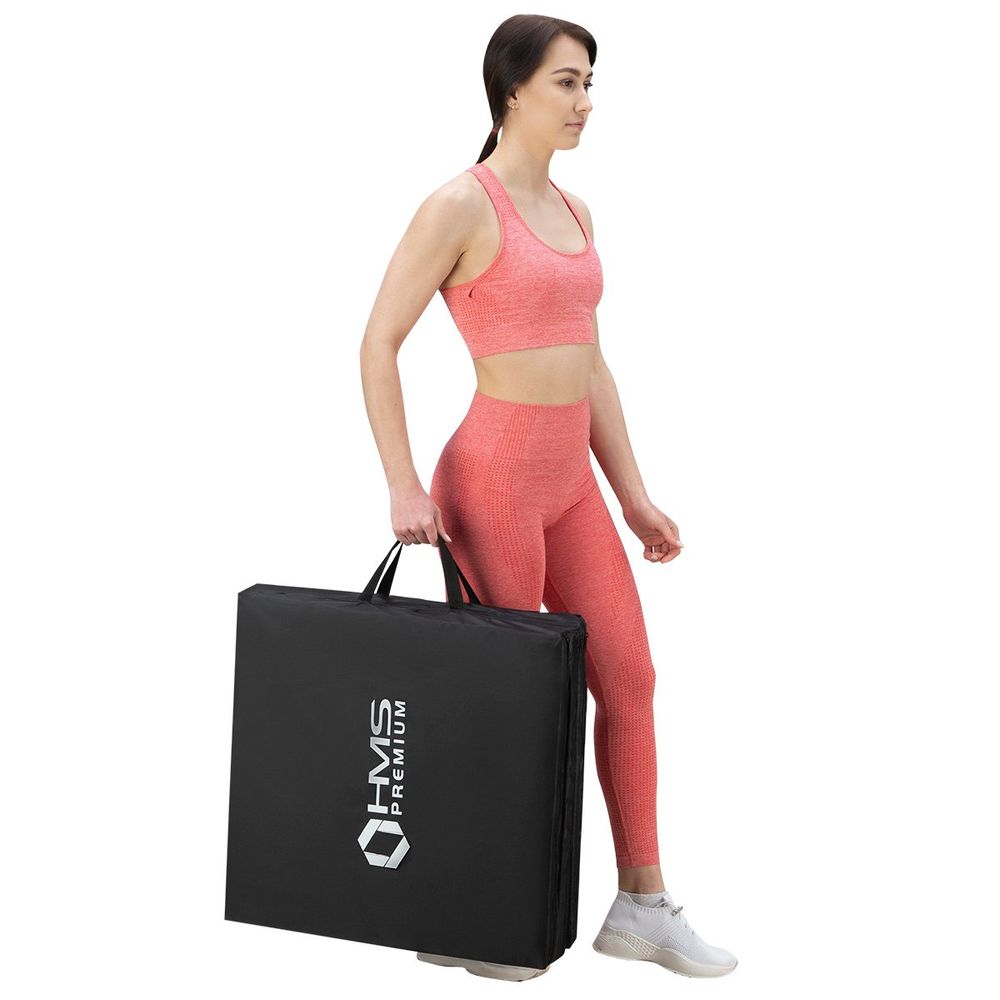 Mgs02 gimnastički sklopivi madrac 1800x600mm crni hms premium slika 4
