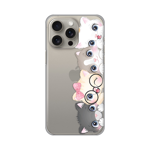 Torbica Silikonska Print Skin za iPhone 15 Pro Max 6.7 Cats slika 1