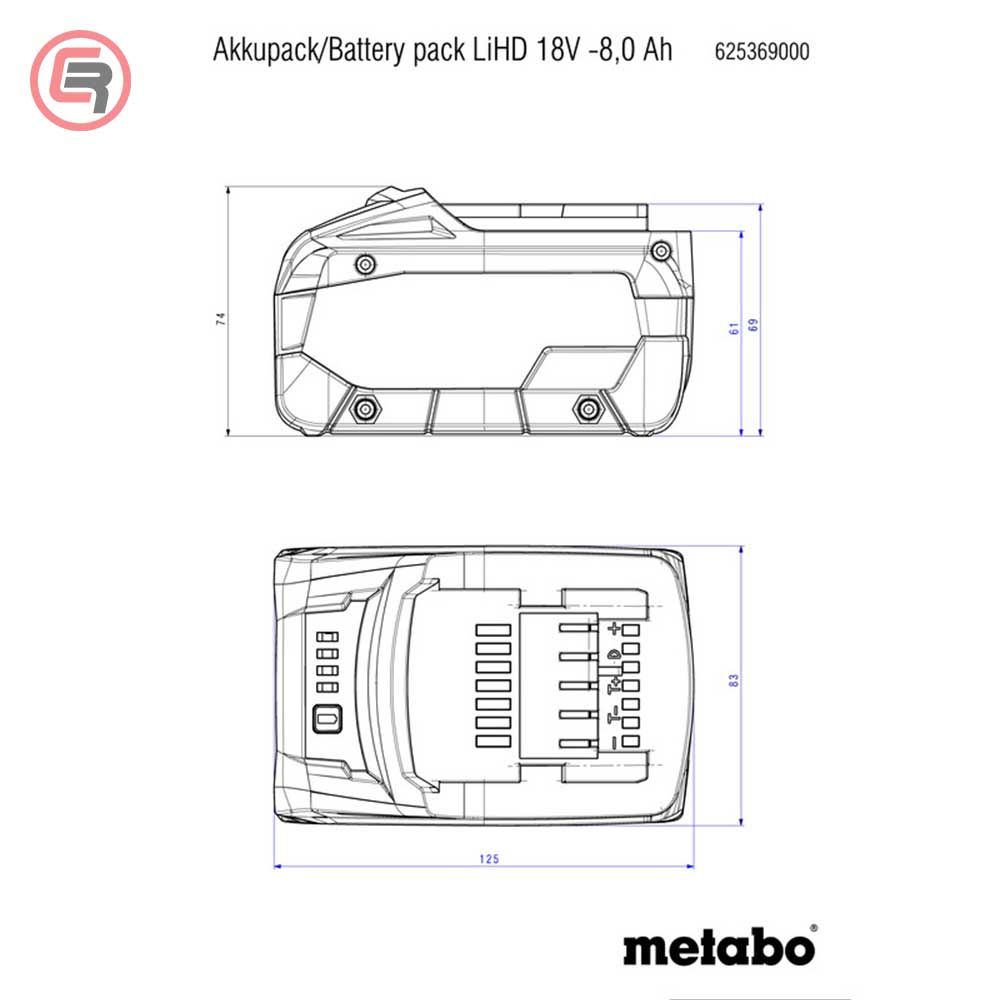 Metabo Baterija 18 V / 8.0 Ah LiHD – 625369000 slika 3