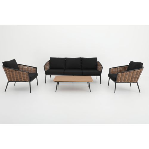 Aluminijski vrtni namještaj Sofa + dvije fotelje + stol slika 2