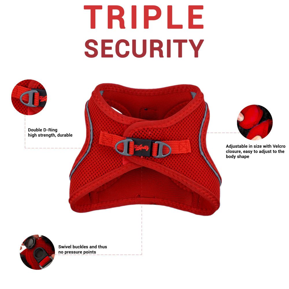 Dog harness Air-Mesh, colour: red slika 11