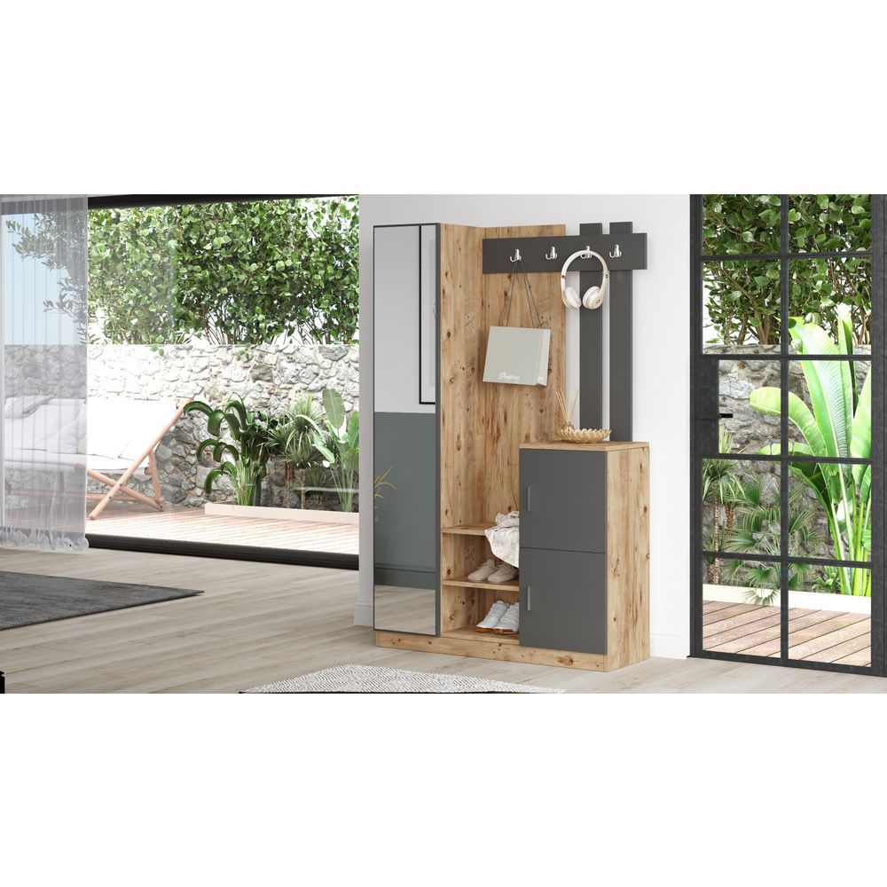 Dd7-Aa Atlantic Pine Anthracite Hall Stand slika 3