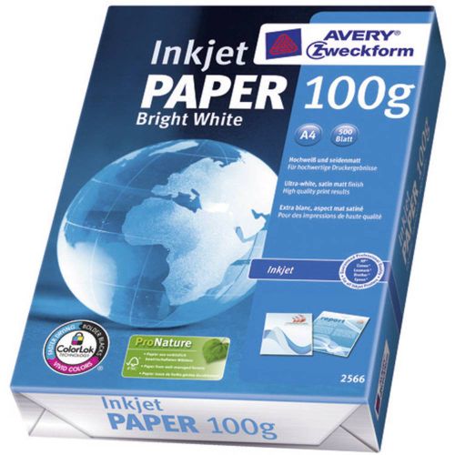 Avery-Zweckform Inkjet Paper Bright White 2566  papir za inkjet printer DIN A4 100 g/m² 500 list jarko-bijela slika 3