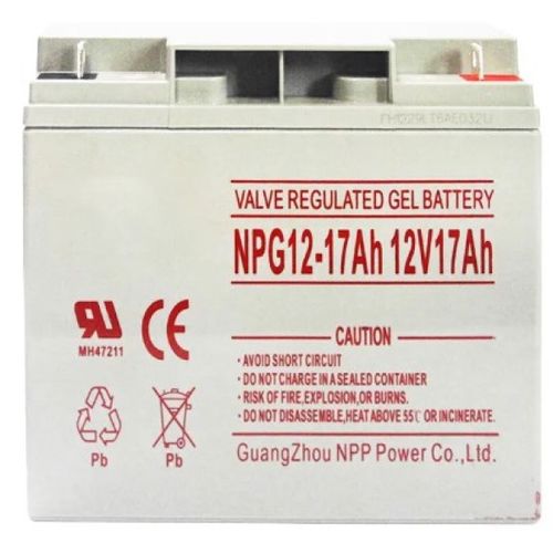 NPP NPG12V-17Ah, GEL BATTERY, C20=17AH, T3, 180*77*167*167, 4,8KG, Light grey slika 2