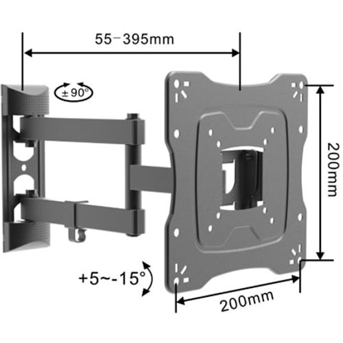 Zglobni TV nosac 17"- 42"do 30kg Vesa 200*200 slika 1