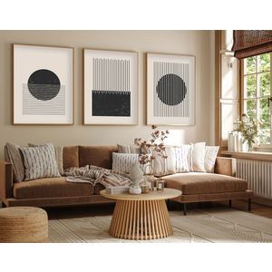 Huhu212 - Dekorativno Slikarstvo u Okviru od MDF-a, 50 x 70 cm, Višebojno (Set od 3 Komada)
