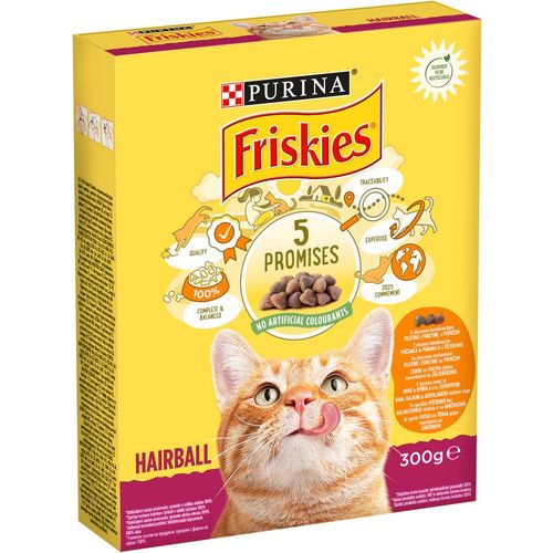 Friskies® Hairball, Hrana za mačke, piletina i ćuretina sa povrćem, 300g  slika 1