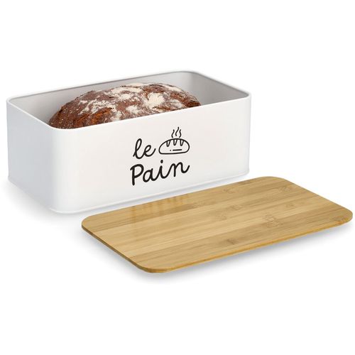 Zeller Kutija za kruh "Le Pain", metal/bambus, bijela, 33 x 18,5 x 12 cm slika 2