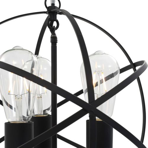 Viseća svjetiljka crna kuglasta s 3 žarulje E27 slika 15